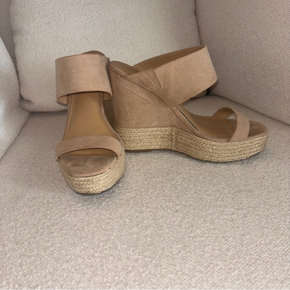 Express Tan Espadrille Wedge Sandals